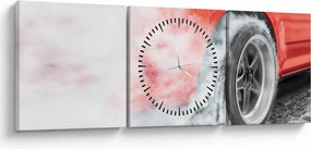 Tablou - Mașină de curse (cu ceas) (90x30 cm)