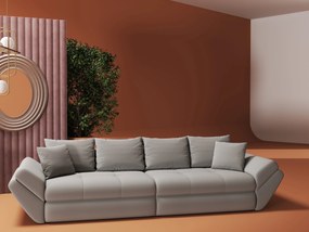 Canapea extensibilă dumonde cu ladă de depozitare si sezut confortabil din spuma high-density, Loana Royal Gri 300x100 cm