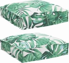 vidaXL Pernă 2 pcs Model cu frunze 40 x 40 x 8 cm Material Oxford