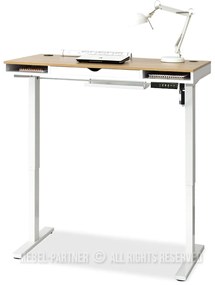 Masă PC Osto 120 (stejar alb + alb). Promo -17%. 1109813