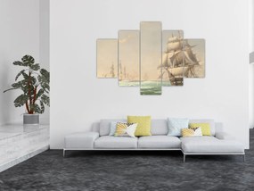 Tablou - Fitz Henry Lane, The United States Frigate President Engaging the British Squadron, reproducere (150x105 cm)