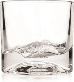 Set pahare pentru whisky LIITON 1009977 Rocky Mountain, 240 ml, 2 buc, Fund 3D varf Elbert, Transparent