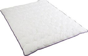 Pilota quiltata pentru toate anotimpurile 140x200 cm cu perna STELLA LAVENDER 70x90 cm, alba