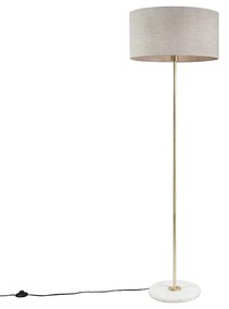 Lampă de podea din alamă cu abajur gri 50 cm - Kaso