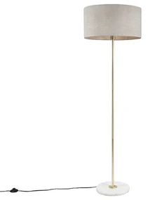 Lampă de podea din alamă cu abajur gri 50 cm - Kaso