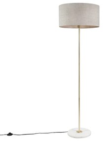 Lampă de podea alamă cu nuanță gri 50 cm - Kaso