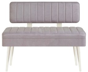 Masă de sufragerie extensibilă cu 2 scaune și 2 bănci Vlasta (alb + gri). 1073085