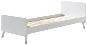 Set Dormitor Complet pentru Copii, 3 Piese, 90x200 cm, Alb Satinat (Pin Masiv și MDF) – Billy – Vipack