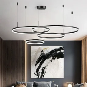 Lustra LED Cu Telecomanda, Elit's, ORO Lux 4, Negru Sidef 240w