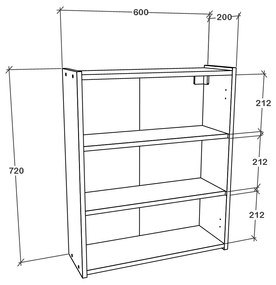 Corp haaus Zed, Suspendat, 2 Usi, cu oglinda, Alb, 60 x 22 x 72 cm