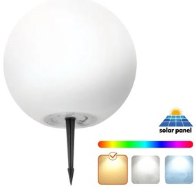 Lampă LED RGB solară dimabilă LED/5W/3,7V 3000K IP54 d. 30 cm