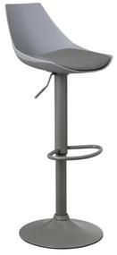 Scaune de bar gri cu înălțime ajustabilă 2 buc. din imitație de piele (înălțime șezut 56,5 cm) – Casa Selección
