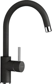 Baterie bucatarie Schock Plutos Cristalite Onyx, aspect granit, cartus ceramic, negru metalizat
