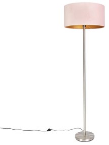 Lampă de podea din oțel cu abajur roz 50 cm - Simplo