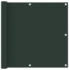 vidaXL Paravan de balcon, verde închis, 90x300 cm, țesătură oxford