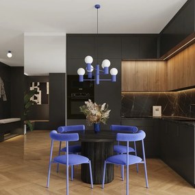 Lustră albastră cu abajur din sticlă Orbital – Sollux