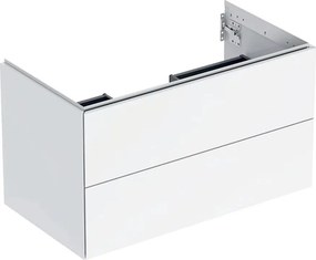 Dulap baza suspendat Geberit One alb lucios 90 cm cu 2 sertare