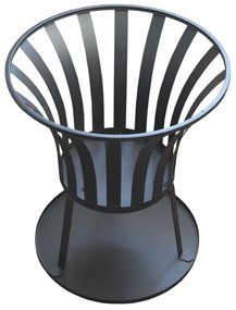 Vatră portabilă pe lemn cu grătar neagră