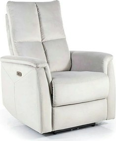 Fotoliu recliner NEPTUN, gri deschis, stofa catifelata/metal, 76x94/16