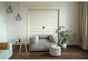 Fotoliu bean bag maro cu tapițerie din catifea reiată MooG – SLOWDOWN