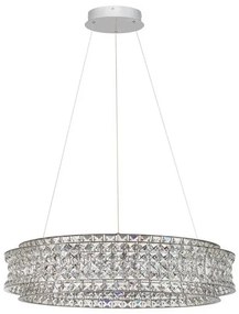 Lustra suspendata LED crom, cristale sticla CELYSIA 80cm