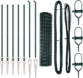 vidaXL Gard cu Stâlp Verde 1,4 x 10 m Oțel și PVC