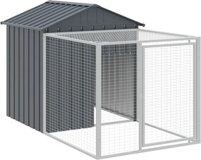 vidaXL Cușcă pentru găini cu peron, antracit, 117x201x123 cm, oțel galvanizat