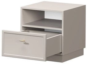 Noptieră Lorini 45 cm cu sertar - cașmir / mâner auriu T-bar