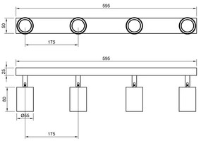 Spot ANGIE 4xGU10/35W/230V negru