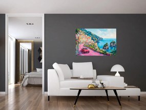 Tablou - Drum roz pe coastă (90x60 cm)