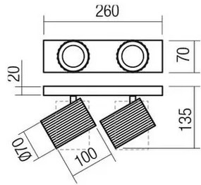 Redo 01-3403 - Spot DELPHI 2x GU10/7W/230V, negru
