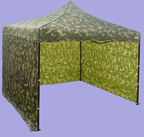 Pavilion de grădină 3x3m – din aluminiu, 3 pereţi laterali, Camuflaj