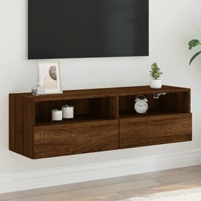 836894 vidaXL Comodă TV de perete, stejar maro, 100x30x30 cm lemn prelucrat