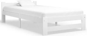 vidaXL Cadru de pat, alb, 100 x 200 cm, lemn masiv de pin