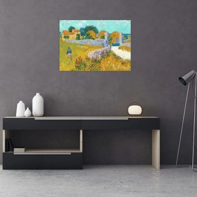 Tablou pe sticlă - Vincent van Gogh, Farmhouse in Provence, reproducere (70x50 cm)