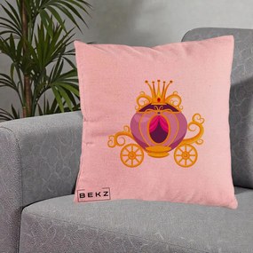 Perna Decorativa Trasura Regala Aurie, 40x40 cm, Roz, Husa Detasabila, Perna Inclusa, BEKZ®