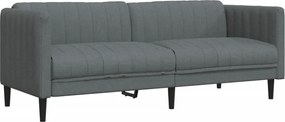 vidaXL Canapea cu 3 locuri, gri închis, material textil