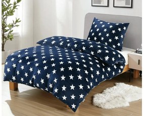 Lenjerie cocolino WHITE STARS tamsi modre Dimensiune lenjerie de pat: 70 x 90 cm | 140 x 200 cm