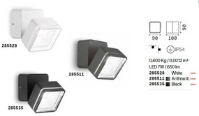 Aplica de perete exterior, IP54 OMEGA AP SQUARE NERO 4000K