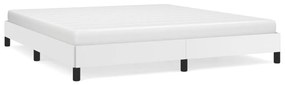 346917 vidaXL Cadru de pat, alb, 180x200 cm, piele ecologică