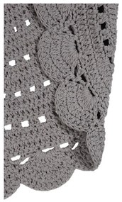 Covor croșetat manual din bumbac Nattiot Alma, ⌀ 120 cm, gri