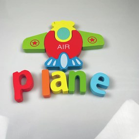 Puzzle din lemn pentru copii "Avion"
