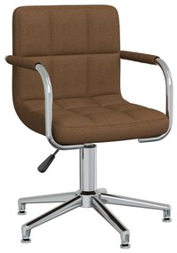 vidaXL Scaun de bucătărie pivotant, maro, material textil