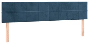Pat box spring cu saltea, albastru inchis, 200x200 cm, catifea Albastru inchis, 200 x 200 cm, Cu blocuri patrate
