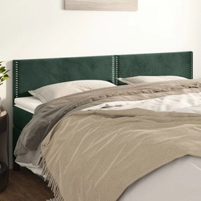 vidaXL Tăblii de pat, 2 buc, verde închis, 80x5x78/88 cm, catifea