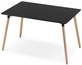 Set de sufragerie 1 + 4, masa ADRIA 120x80 negru + scaun DAREN NORI negru