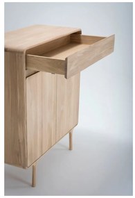 Comodă cu sertar din lemn masiv de stejar Gazzda Fawn