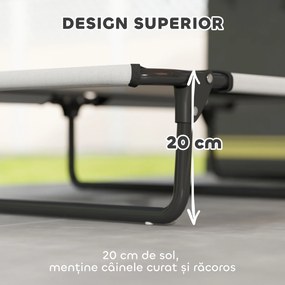 PawHut Pat Pliabil pentru Câini Mari cu Țesătură Tip Plasă, 107x61x20 cm, Gri | Aosom Romania