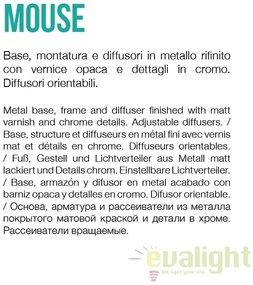 Aplica design modern cu spot directionabil MOUSE AP1 negru 073569