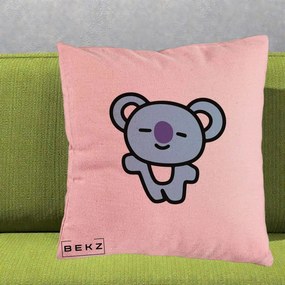 Perna Personalizata BT21 Koya Kawaii, 40x40 cm, Roz, Husa Detasabila, Perna Inclusa, BEKZ®